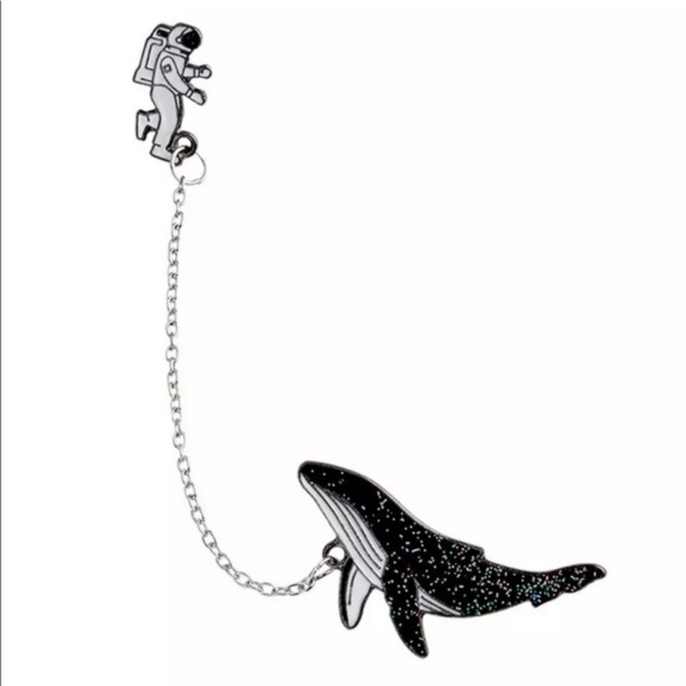 COSMIC SPACE WHALE PIN BADGE BROOCH